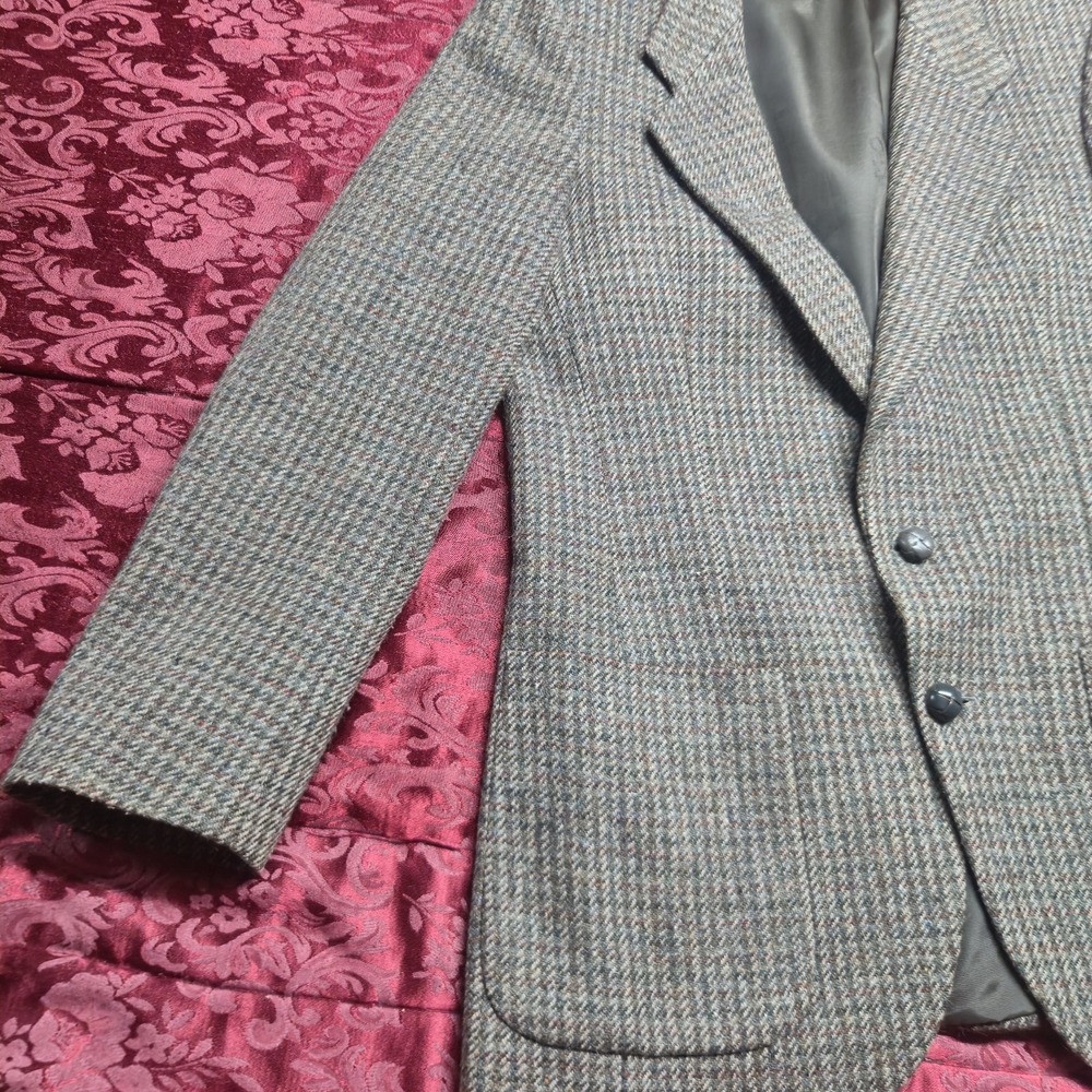 Vintage Bagir Men's Sport Coat Blazer 46 EU 36 US Brown Wool Tweed Poltex Chile - Picture 2 of 16